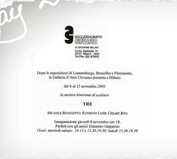 EXPOSITION TRE GALLERIA MILANO 2003 2